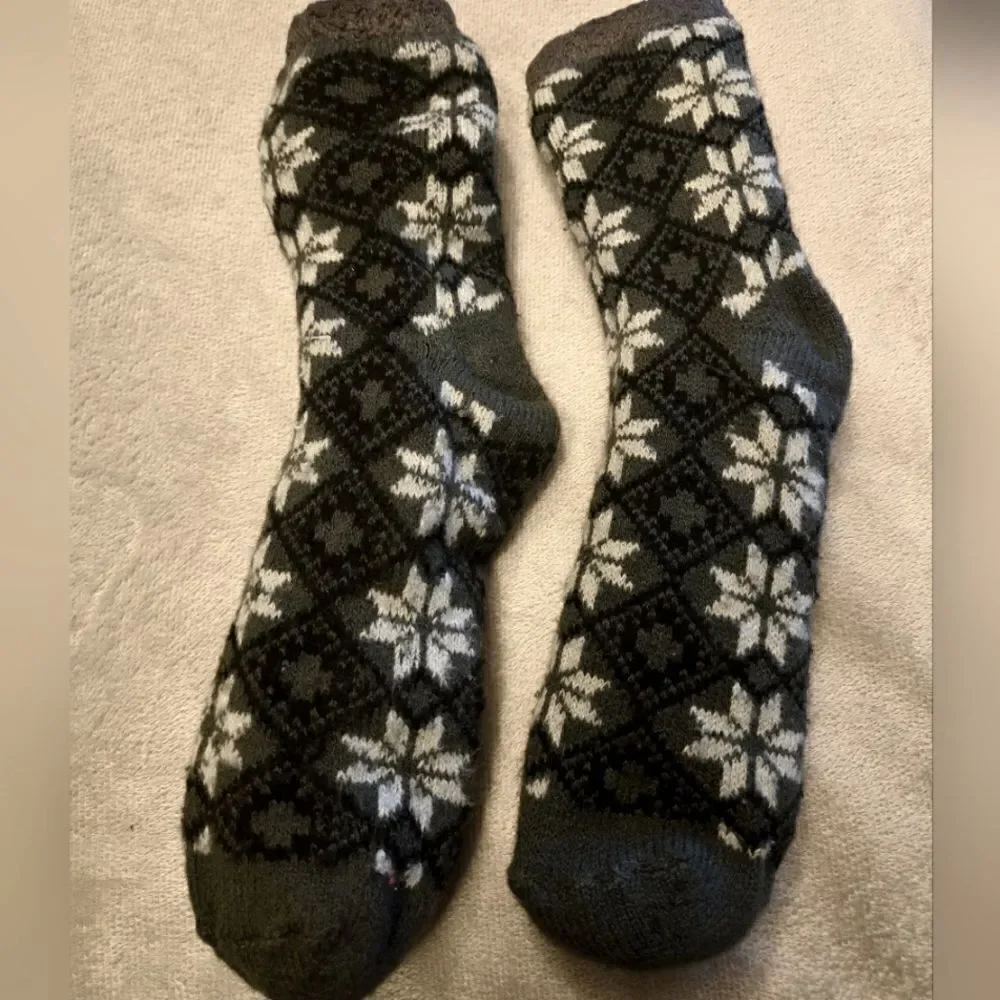 Fairisle Star Fuzzy Fleece Slipper/Socks